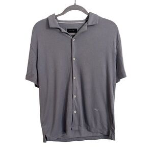 Porter & Ash Gray Button Up‎ Short Sleeve Shirt Men’s Large